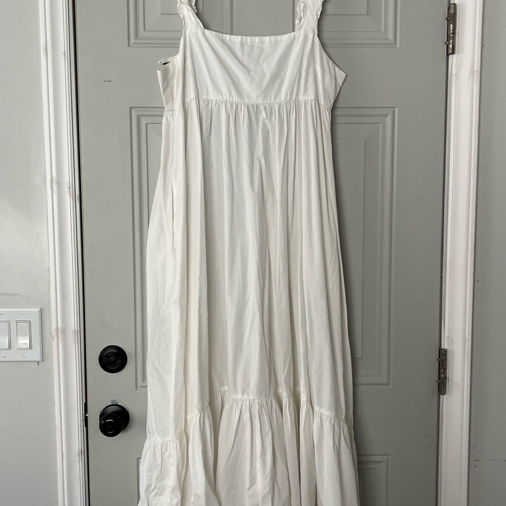 Free People Cream White Maxi Dress with Ruffled Straps